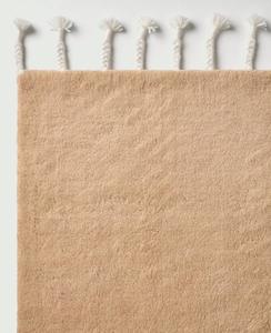 Alfombra de Lana Hecha a Mano Estilo Marroquí con Borlas Trenzadas, Alfombra de Área Suave y Afelpada de Color Beige Neutro, Estilo Boho para Sala de Estar - Product Image 2