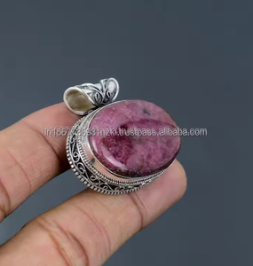 Vente chaude Rhodonite Designer Pendentif Collier 925 Pendentif En Argent Sterling pour Femmes Gemstone Demoiselle D'honneur Pendentif Collier Cadeau - Product Image 2