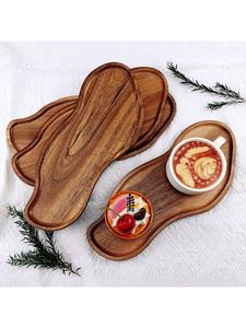Natural Solid Wood <b>Rectangular</b> Serving <b>Tray</b> With Cut Out Handles Smooth Finish Wooden <b>Tray</b> For Tea Coffee Snacks And Table Use - Product Image 5