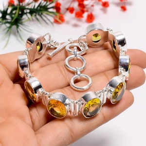Citrine Topaz 925 Sterling Silver Adjustable <b>Bracelet</b> Natural Gemstone Jewelry Elegant Designer <b>Boho</b> <b>Bracelet</b> - Product Image 6
