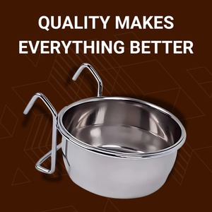 200ml Eco-Friendly Stainless Steel Pet Food & Water Bowl with Coop Cup Hanging Feeder for Birds Bulk Order of Pet Feeders Bowls - Product Image 2