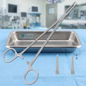 คีมหนีบเนื้อเยื่อแบบตรง Halsted Hemostatic Forceps ขนาด 18 ซม. เครื่องมือผ่าตัดสำหรับการผ่าตัดทั่วไป ได้รับการรับรองมาตรฐาน CE - Product Image 2