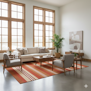 Alfombra de área de estilo bohemio personalizable | Alfombra de piso de fibra natural para proyectos de decoración del hogar - Product Image 1