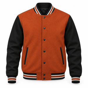 ผู้ผลิตเสื้อแจ็คเก็ตหนัง Bomber Varsity ขายส่ง เสื้อแจ็คเก็ตหนังสั่งทำพิเศษ 2026 สีดำ เสื้อแจ็คเก็ตเบสบอลสีเหลือง - Product Image 6