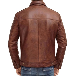 Genuine Fashion Leather Winter <b>Jacket</b> Men Removable Hood Real <b>Sheepskin</b> Brown Zipper Breathable Custom Leather <b>Jacket</b> - Product Image 3