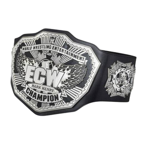 Ceinture de champion ECW Mark Henry, sangle noire avec plaque argentée, ceintures de championnat de lutte de haute qualité - Product Image 5