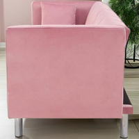 Elegante sofá cama de dos plazas de terciopelo con patas de metal para dormitorio u oficina, muebles elegantes para sala de estar de KD Furniture