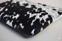 Wholesale Soft Durable Portable Hair-On Leather Laptop Sleeve Handmade Cowhide Protective Cover for Pro Custom Logo LHLS-0008