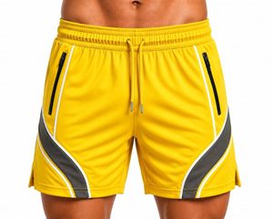 Pantalones Cortos Deportivos para Hombre, Ecológicos, Color Negro Grisáceo, de Secado Rápido, con Cordón Ajustable, Cintura Media, con Bolsillos con Cremallera, Ropa Deportiva - Product Image 5