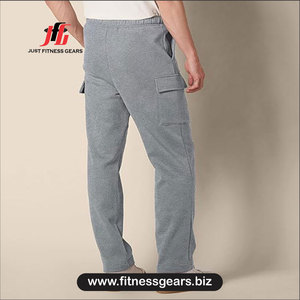Pantalon de survêtement en coton pour homme, taille élastique avec cordon de serrage, pantalon de jogging décontracté avec poches latérales, idéal pour l'automne - Product Image 3