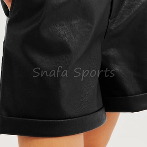 Shorts de cuero para mujer de alta calidad, ligeros, transpirables, de secado rápido, con cintura elástica premium, shorts cortos de moda para mujer. - Product Image 6