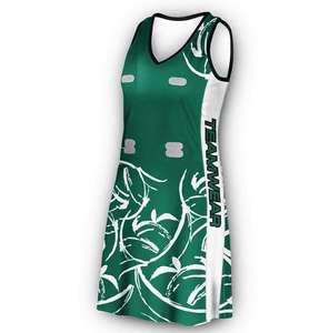 Low Price Custom logo High Quality Sublimation Red and <b>White</b> Netball Dress Wholesale Women Team Netball Uniforms Set - Product Image 3