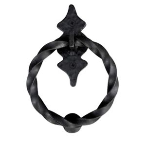 Pegatina para puerta de hierro con diseño moderno en forma de pera, acabado con recubrimiento en polvo negro, para puertas interiores, puertas de jardín y portones de césped. - Product Image 3