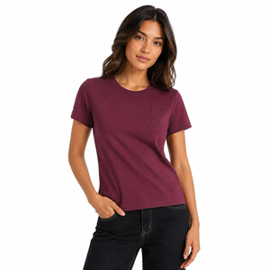 Chemise brodée pour femme, personnalisable, coupe classique, manches courtes, 100% coton, toutes saisons, style streetwear décontracté, impression DTG - Product Image 1