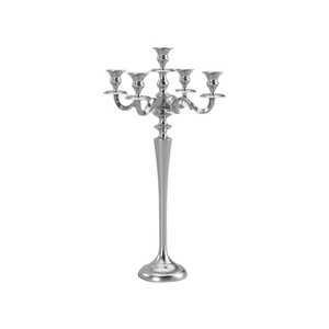 Candélabre en argent traditionnel 5 bougies bougeoir classique Design élégant dîner de mariage événement formel pièce maîtresse - Product Image 1