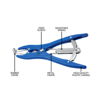 DERMISPRO INSTRUMENTS Pince à ligature de queue de chiot 8,26 po, Pince à ligature pour castration, 100 anneaux en caoutchouc, Acier inoxydable, Vétérinaire
