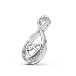 Colgante de Corazón Infinito con Diamante Cultivado en Laboratorio, Corte Brillante, Certificado IGI, Oro Blanco de 14K, Chapado en Rodio, Símbolo Romántico de Amor para Mujer - Product Image 2