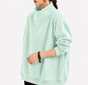 เสื้อสเวตเชิ้ตคอเต่าผ้าคอตตอน/โพลีเอสเตอร์พรีเมียมสำหรับผู้หญิง น้ำหนักเบา แขนยาว แฟชั่นทันสมัย บริการ OEM - Product Image 2