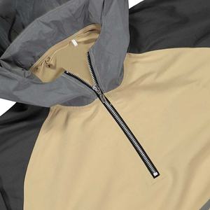 Men's <b>Light</b> Gray Hooded <b>Waterproof</b> Windbreaker <b>Jacket</b> Casual Winter Wear Regular Fit Nylon/Cotton Shell Zipper Closure - Product Image 4
