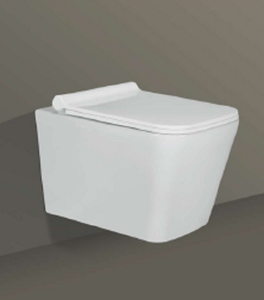 Inodoro suspendido de cerámica ALFA-4007 de una pieza con descarga dual para villas, baños de hotel y aseos escolares - Product Image 3