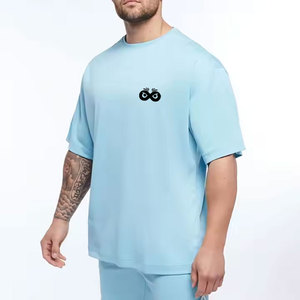 Camiseta de moda estampada 100% algodón para hombre, de alta calidad, cuello redondo, corte holgado, talla grande. - Product Image 1