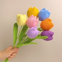 Mini bouquet de jacinthes tissées, fleurs artificielles préservées, fil à crocheter pour cadeau de la Saint-Valentin, décoration de la maison