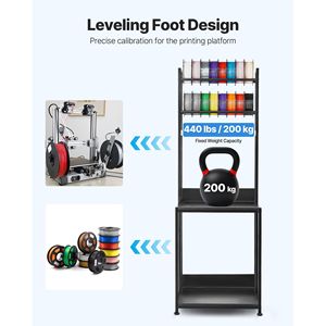 4-Tier 3D <b>Printer</b> <b>Stand</b> Filament Storage Rack with Cart Wheels Spools Holder for Efficient Organization of <b>Printer</b> Filament - Product Image 4