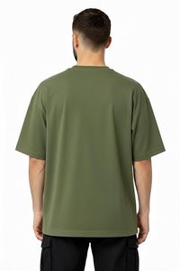Camiseta de Hombre de Calidad Industrial, Estilo Básico para Uso Diario, Textura Jersey Gruesa, Corte Holgado, Costuras Reforzadas - Product Image 3