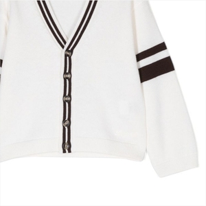 Cardigan blanc à col en V pour homme Tiki Taka Sports, de haute qualité, tendance, patchwork, dentelle, laine/nylon, vêtements d'hiver, manches longues, simple - Product Image 5