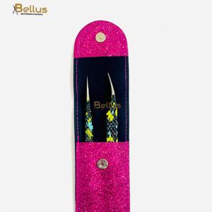Pinzas Profesionales para Extensión de Pestañas con Logotipo Personalizado, Color Negro y Rosa, Acero Inoxidable, Punta Lisa y Recta, Herramienta para Pestañas - Product Image 1
