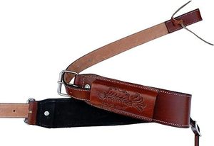Juego completo de cinchas de cuero occidental para caballo: cincha trasera, cincha de flanco, cincha de silla de montar, y accesorios de equitación. Como se muestra. - Product Image 4