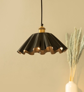Wholesale <b>industrial</b> pendant light custom matte black hanging <b>lamp</b> manufacturer offers bulk nordic ruffle pleat ceiling fixture - Product Image 3