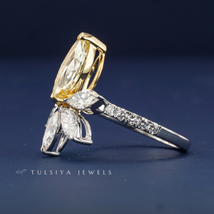 แหวนเพชรทองคำแท้ 14K สำหรับผู้หญิง แหวนหมั้นเพชรเลี้ยงในห้องปฏิบัติการ ดีไซน์เรียบหรู ของขวัญเครื่องประดับชั้นดี - Product Image 4