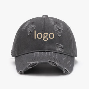 Custom Vintage Washed Distressed Cap Curved Brim Adjustable Dad <b>Hat</b> For Private Label Comfortable Fit Casual Style Ripped Cap - Product Image 4