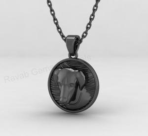 Best Selling Solid 925 Sterling Silver Custom Memorial Personalized Pet Dog Portrait Coin Pendant Necklace Fine Jewelry For Men - Product Image 2