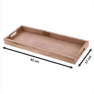 Plateau en bois, plateau de service en bois, plateau de petit-déjeuner en bois avec poignée en métal, fabricant en gros - Product Image 3