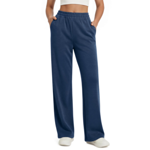 Vêtements de sport actifs pour femmes, pantalon droit en polaire respirant, taille haute, fermeture à cordon, longueur cheville, streetwear décontracté - Product Image 2