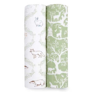 Moda orgánica 500TC algodón muselina Animal Print Swaddle manta edredón bebé recibir envoltura precio al por mayor conjunto - Product Image 2