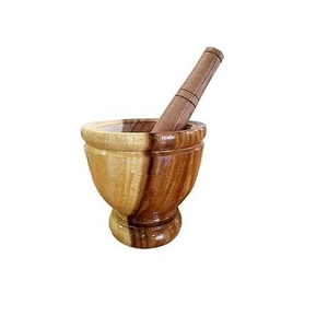 Smooth Finish Wooden Mortar <b>And</b> Pestle <b>Set</b> For Crushing <b>Spices</b> <b>Herbs</b> Seeds <b>And</b> Preparing Delicious Masala At Home - Product Image 6