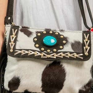 Femmes Vintage en cuir véritable fronde sac de messager à la mode bandoulière gland pierre Hai sur cacher Style occidental pour toutes les saisons - Product Image 4