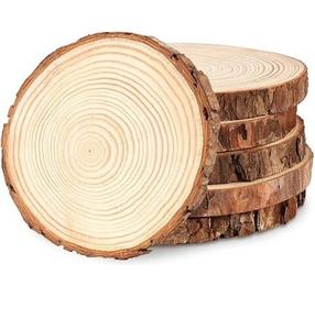 Sous-verres en bois faits à la main, rustiques et naturels, pour la table à manger, la maison, la cuisine et la décoration de bureau - Product Image 1