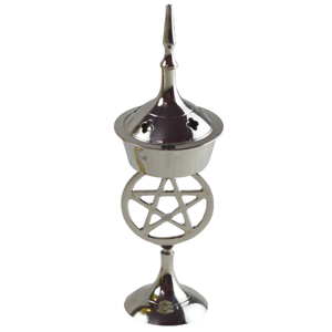 Quemador de Incienso de Metal de Latón para Decoración del Hogar con Diseño Plateado, Difusor de Aromaterapia y Porta Incienso - Product Image 1