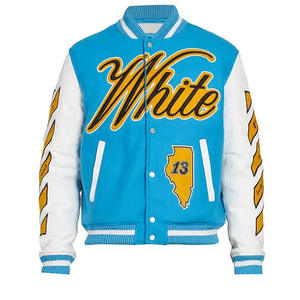 Men's Color Block Varsity <b>Jacket</b> Custom Logo Flock Print Polyester Cotton Winter <b>Letterman</b> <b>Jacket</b> - Product Image 1