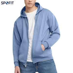 Wholesale Hot Selling Highweight Men's Casual Hoodies Lined Washed School Style Oversized Zip-up with 3D Pattern Winter Hooded - Product Image 5