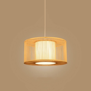 Lámpara colgante ecológica con pantalla de bambú hecha a mano para decoración rústica moderna del Hogar disponible en varios tamaños - Product Image 1