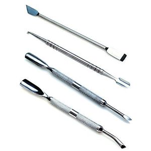 Empujadores de Cutículas de Acero Inoxidable de Alta Calidad con Cuchilla Curva de Doble Cara, Fabricante de Instrumentos de Manicura y Pedicura con Logotipo Personalizado - Product Image 1