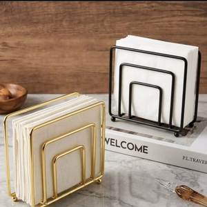 Gold Metal Tissue Box Cover Napkin Holder Geometric Tabletop <b>Paper</b> Holder for Home Kitchen Dining Room - Product Image 6