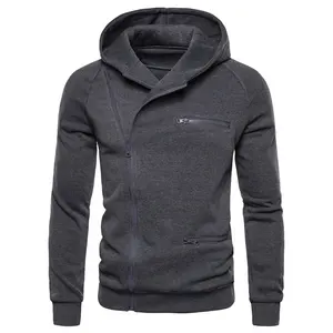 Vente en gros sweat-shirt zippé à logo personnalisé en coton et polyester avec capuche uni manteau de sport épais pour hommes sweats à capuche zippés en polaire