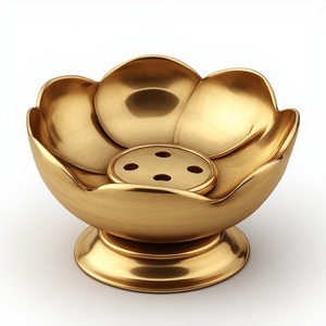 Porte-encens décoratif en métal avec un design géométrique raffiné pour les espaces de méditation, les salles de yoga et les accessoires de maison de luxe - Product Image 2