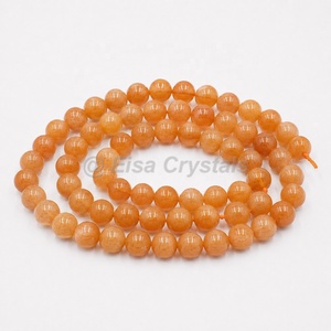 Perles rondes en aventurine orange, pierres précieuses naturelles, perles rondes en vrac, fabrication de bijoux spirituels, exportateur de perles en Inde - Product Image 1
